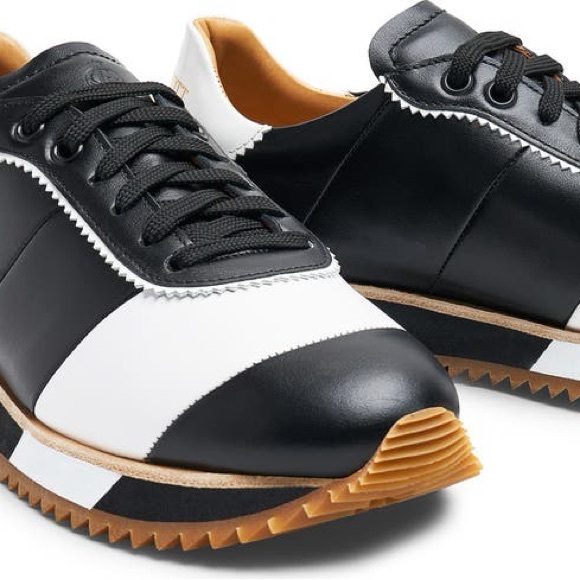 Office of Angela Scott - Quinn Black and White Leather Sneakers 41 - Picture 1 of 11